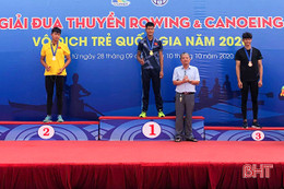 Hà Tĩnh giành 5 huy chương tại Giải đua thuyền Rowing & Canoeing vô địch trẻ quốc gia