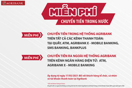 Agribank miễn 100% phí dịch vụ chuyển tiền trong nước