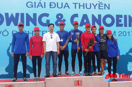 Hà Tĩnh giành 5 huy chương tại Giải Đua thuyền Rowing và Canoeing vô địch trẻ quốc gia