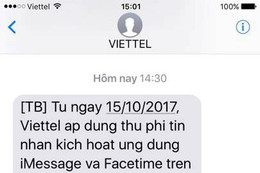 Viettel giải thích việc thu phí dịch vụ kích hoạt ứng dụng iMessage và Facetime