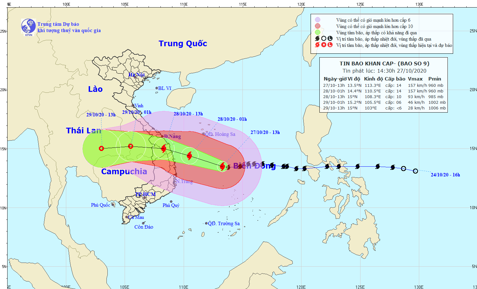 Bão số 9 cách Phú Yên 450km, gió giật cấp 17