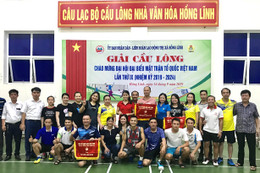 60 VĐV tranh tài Giải Cầu lông thị xã Hồng Lĩnh