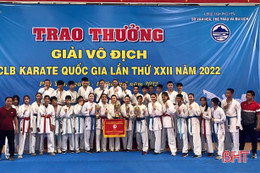 Hà Tĩnh giành giải nhất toàn đoàn tại Giải vô địch các CLB Karatedo quốc gia lần thứ XXII