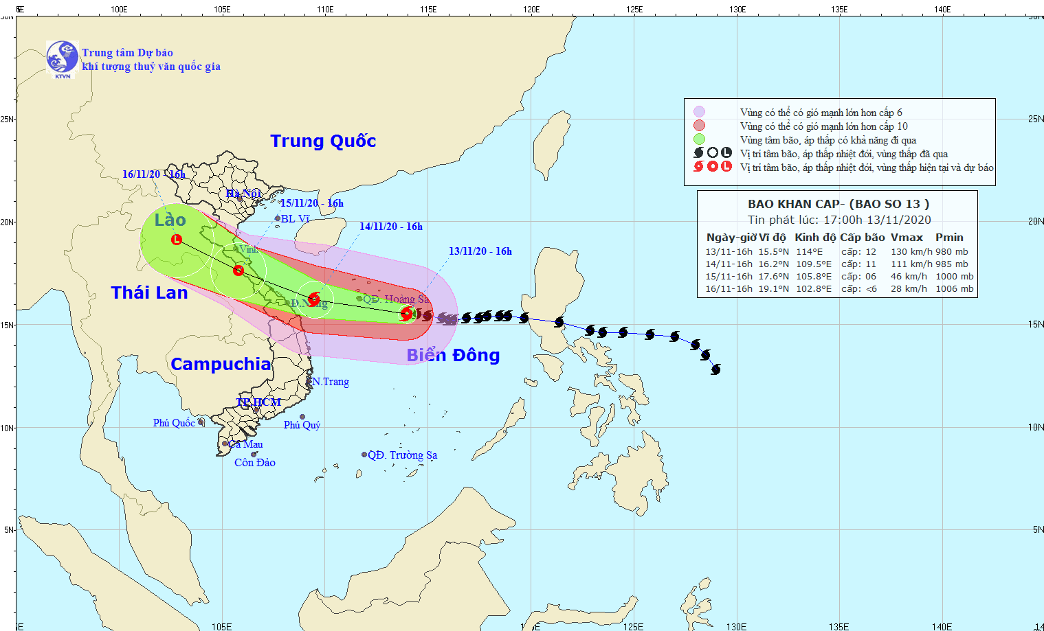 Bão số 13 cách Hoàng Sa khoảng 240km, Hà Tĩnh khả năng xuất hiện đợt lũ mới trên các sông