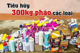 Công an Đức Thọ tiêu hủy hơn 300kg pháo các loại