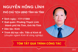 Tiểu sử tân Phó Chủ tịch UBND tỉnh Hà Tĩnh Nguyễn Hồng Lĩnh