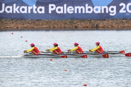 ASIAD 2018: Đội rowing nữ Việt Nam mang về thêm 1 huy chương bạc