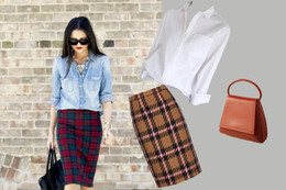 Gợi ý 4 cách phối đồ mùa đông cùng chân váy tartan