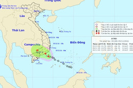 Áp thấp nhiệt đới tiến vào khu vực Nam Trung Bộ và Nam Bộ