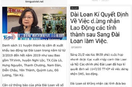 Bác bỏ thông tin Đài Loan dừng tiếp nhận lao động Việt Nam từ tháng Ba