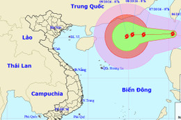 Bão Aere giật cấp 11 đang tiến vào Biển Đông