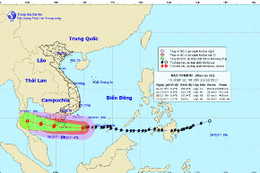 Dự báo bão số 16 đổ bộ vào các tỉnh Nam Bộ trong đêm 25/12