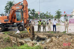 Triển khai các biện pháp chống ngập trên một số tuyến đường ở TP Hà Tĩnh