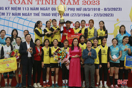 Đội Hương Sơn giành giải nhất Giải Bóng chuyền nữ toàn tỉnh năm 2023