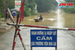 Mưa lớn trên diện rộng, nước sông Ngàn Sâu tiếp tục dâng cao