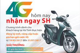 Viettel Hà Tĩnh triển khai chương trình "4G hôm nay nhận ngay SH"