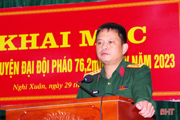 Khai mạc huấn luyện đại đội pháo binh ở Nghi Xuân