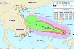 Bão Phanfone giật cấp 14 và “tiến thẳng” vào Biển Đông