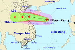 Bão Podul di chuyển nhanh, hướng thẳng Nghệ An, Hà Tĩnh, Quảng Bình