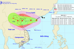 Bão số 3 giật cấp 14 đang hướng thẳng vào các tỉnh Quảng Ninh đến Nghệ An