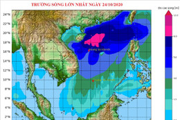 Thủy triều, nước dâng, sóng lớn tại vùng biển Hà Tĩnh trong bão số 8