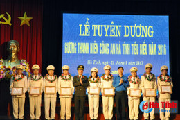 Tuyên dương 9 thanh niên tiêu biểu Công an Hà Tĩnh