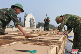 Cận cảnh “trận địa” pháo hoa mừng khai trương du lịch biển Hà Tĩnh