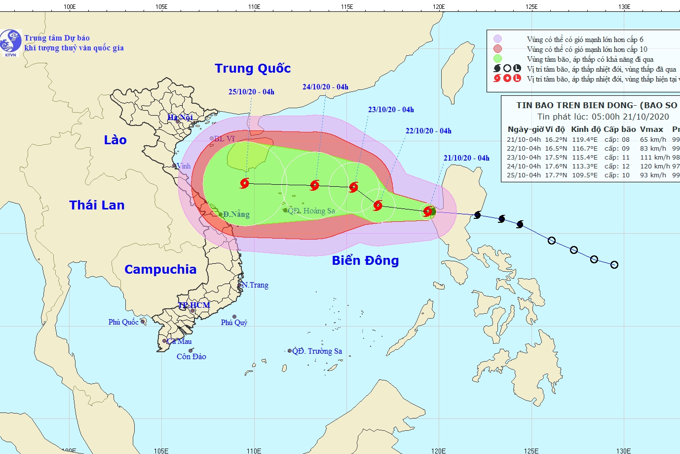 Bão số 8 di chuyển theo hướng Tây, mỗi giờ đi được 10-15km