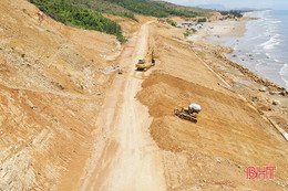 “Đua” tiến độ đường ven biển Hà Tĩnh đoạn Kỳ Xuân - Kỳ Ninh