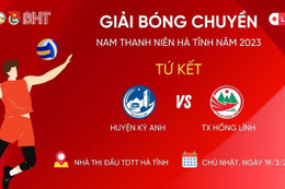 Tứ kết Giải bóng chuyền nam thanh niên Hà Tĩnh: huyện Kỳ Anh vs TX Hồng Lĩnh