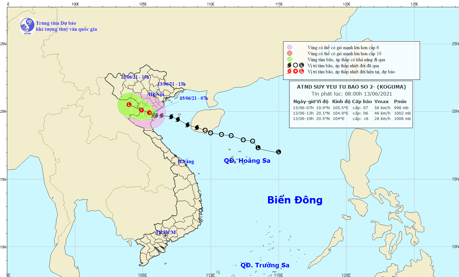 Bão số 2 suy yếu thành áp thấp nhiệt đới