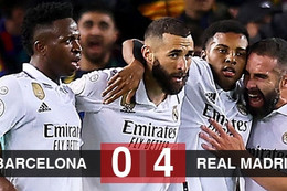 Benzema lập hat-trick, Real vùi dập Barca ngay tại Nou Camp