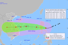 Bão Noru đổi hướng liên tục, giật trên cấp 17