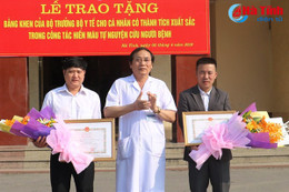 Bộ Y tế tặng bằng khen cho 2 cá nhân hiến máu cực hiếm cứu bệnh nhân