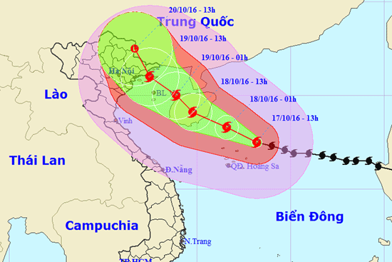 Bão số 7 giật cấp 16 hướng về phía Quảng Ninh - Nam Định