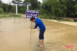 Mực nước sông Ngàn Phố trên mức báo động 2