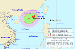 Bão số 6 giật cấp 12, di chuyển theo hướng Bắc