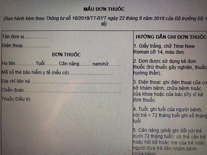Bãi bỏ ghi số chứng minh thư của cha mẹ trên đơn thuốc trẻ 6 tuổi