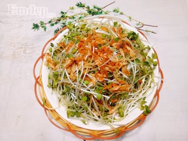 Cách làm salad rau mầm trộn thịt gà thanh mát, ngọt dịu