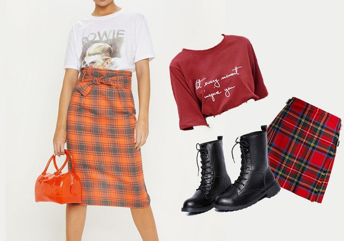 Gợi ý 4 cách phối đồ mùa đông cùng chân váy tartan