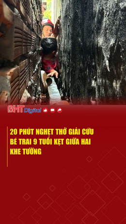 20 phút nghẹt thở giải cứu bé trai 9 tuổi kẹt giữa hai khe tường