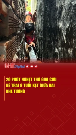 20 phút nghẹt thở giải cứu bé trai 9 tuổi kẹt giữa hai khe tường
