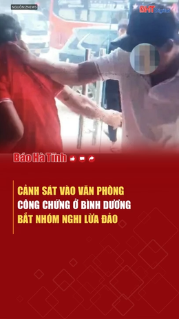 Cảnh sát vào văn phòng công chứng ở Bình Dương bắt nhóm nghi lừa đảo