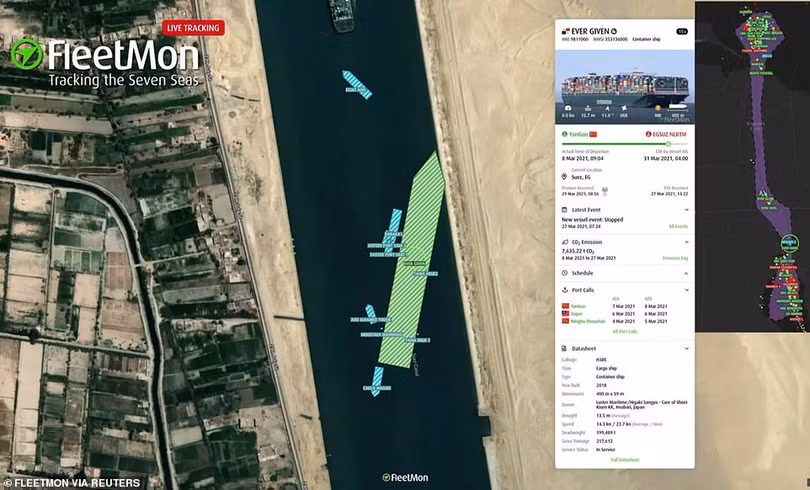 Cận cảnh quá trình giải cứu tàu chắn ngang kênh Suez