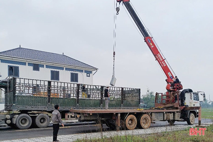 Nhà thầu tập kết vật liệu chuẩn bị dựng cột, kéo dây, hoàn thành dự án di dời đường điện 220 kV trên địa bàn huyện Đức Thọ trước 15/12/2024. bqbht_br_z6070073344987-5bdad7a0d2f3e52904cfa276c0b90ba2.jpg