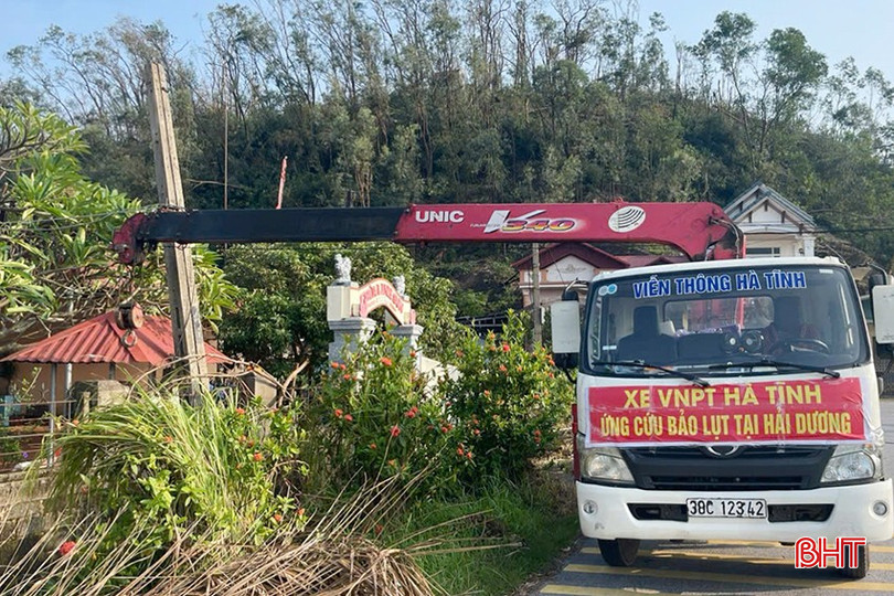 VNPT Hà Tĩnh tham gia ứng cứu hạ tầng viễn thông tại tỉnh Hải Dương. z5836380975176_8390700d105f641713079af614e1e420.jpg