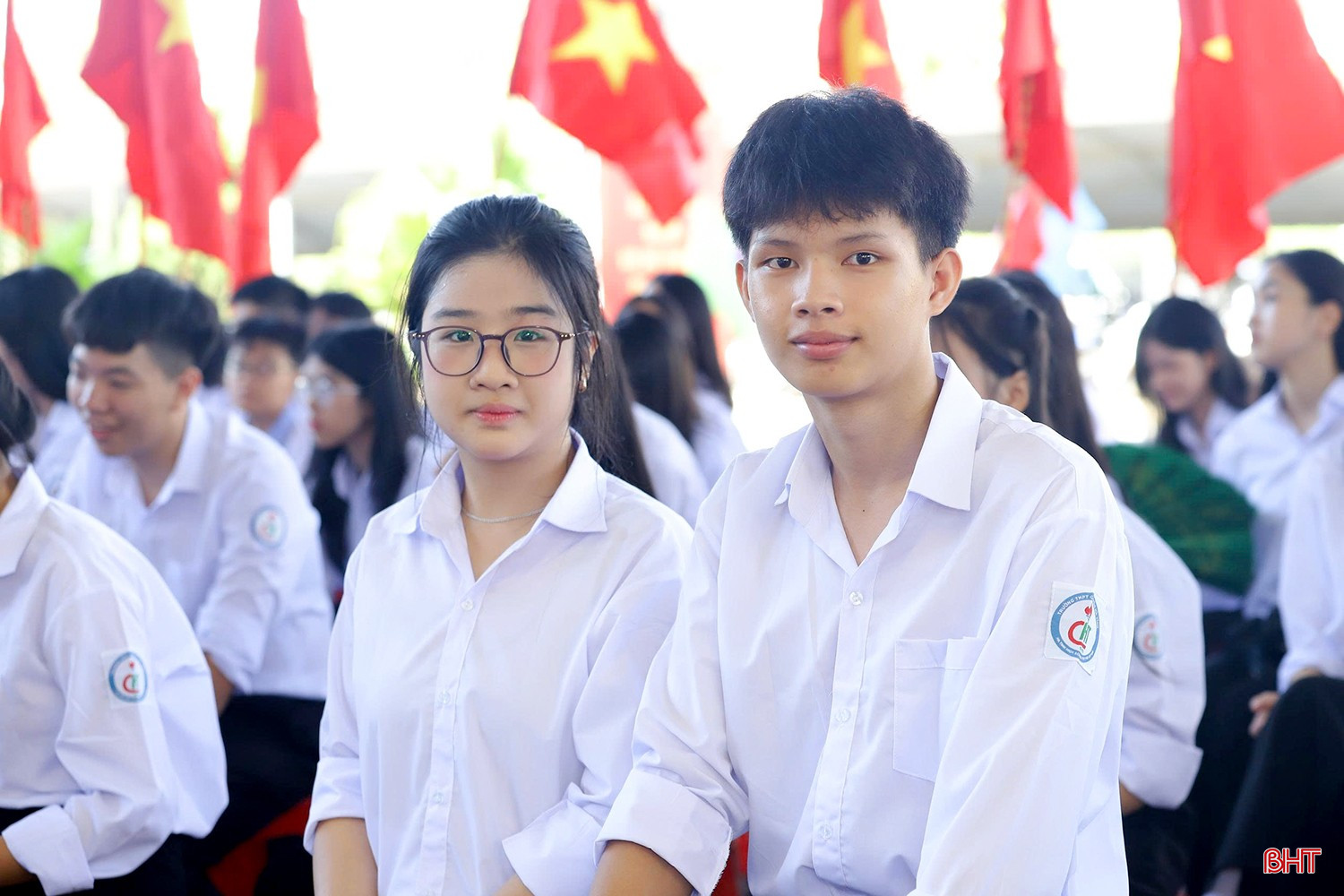 Học sinh Trường THPT Chuyên Hà Tĩnh tại lễ khai giảng năm học mới. bqbht_br_12-781.jpg