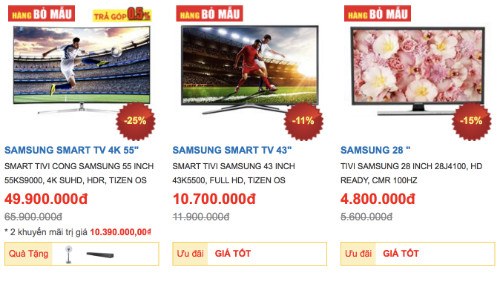 Nhiều mẫu TV giảm giá mạnh trước mùa World Cup
