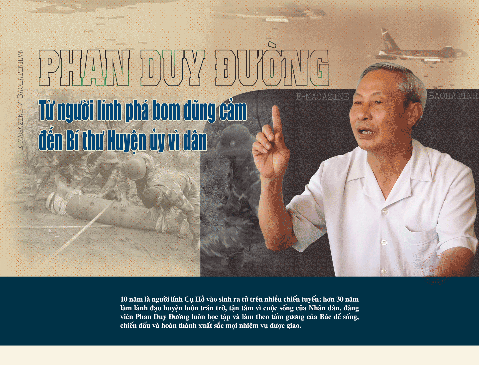 Phan Duy Đường - từ người lính phá bom dũng cảm đến Bí thư Huyện ủy vì dân