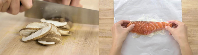 Cuối tuần, trổ tài với món cá hồi hấp nấm tuyệt ngon
